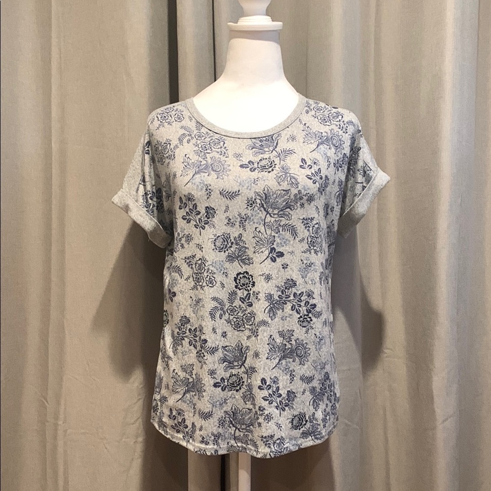 Lucky Brand Floral Pajama Pants & Short Sleeve Set, Size Small
